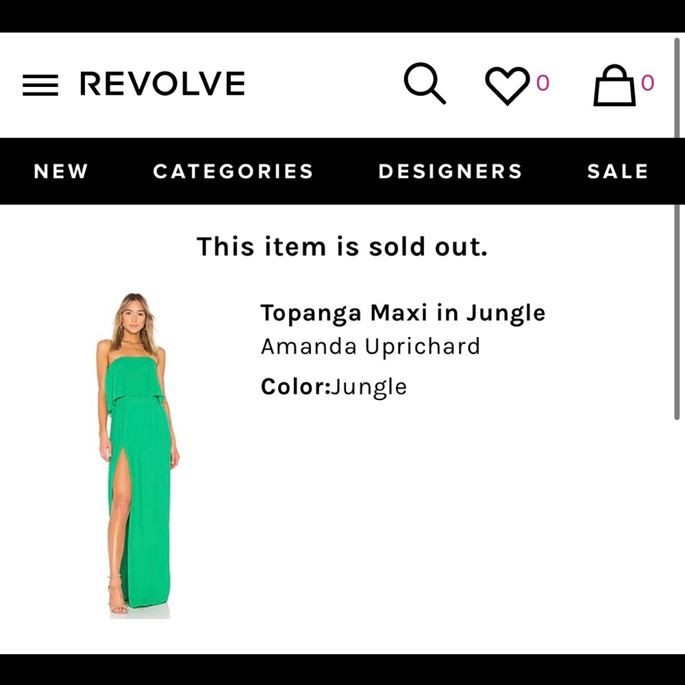 Amanda Uprichard Topanga Maxi Dress in Jungle Size Small